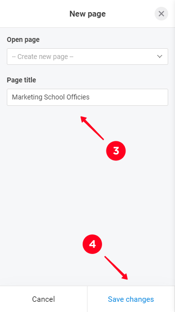 Setting up the Page block on a business website