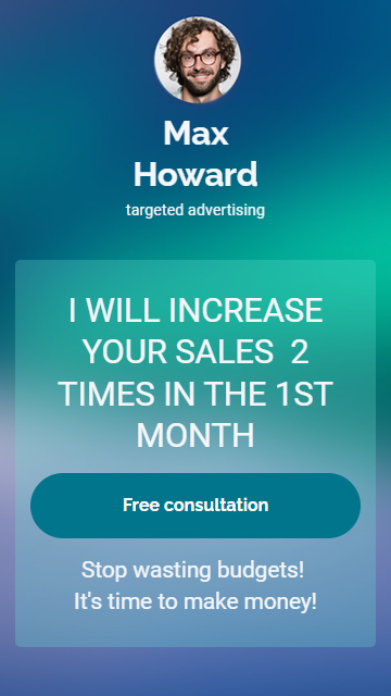 Marketer’s business website made on Taplink