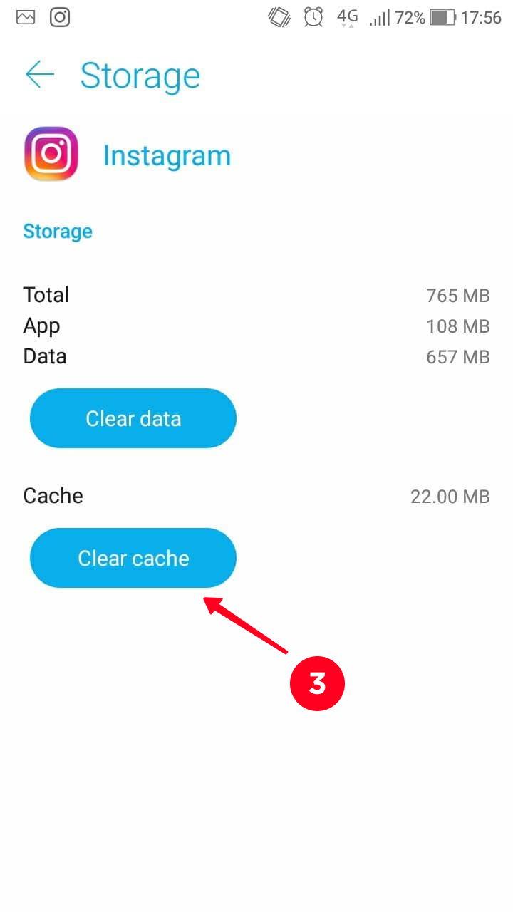 How to clear Instagram cache